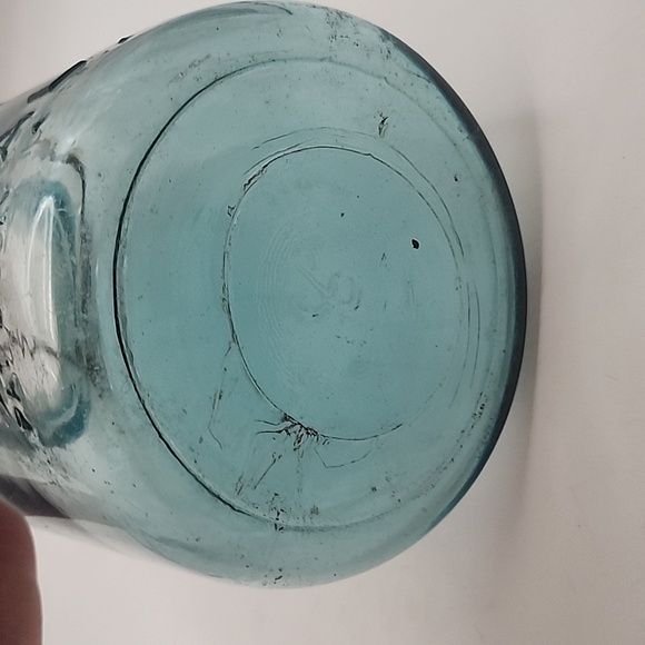 Vintage Ball Ideal Blue Glass Quart Canning Jar 7.75" - Picture 6 of 7